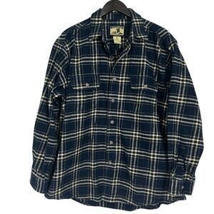 Field & Stream Navy and Cream Plaid Shirt